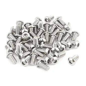 uxcell M6x12mm Stainless Steel Hex Socket Button Head Screws 50 Pcs