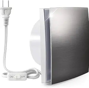 GROWNEER 6 Duct 8" Panel Window Exhaust Fan, 110 CFM Quiet Small Celling Wall Mount Vent Extractor Fan with Switch for Bathroom, Laundry Room, Bedroom, Office