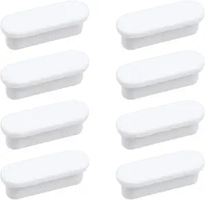 MY MIRONEY 8PCS Oval Rubber Sink Overflow Cover, White
