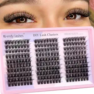 WENDY LASHES 240PCS Wispy Lash Clusters 9-16mm D Curl DIY Extensions C3