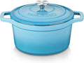vancasso 2.5 Qt Enameled Cast Iron Dutch Oven with Lid, Blue