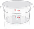 Ziliny 1 Pcs 2 Qt Dough Proofing Container with Lid and Red Scale, White