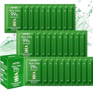 30 Pack Natural Aloe Vera Gel -99% Pure Moisturizing Aloe Vera, Soothing and Hydrating, Sunburn and Scar Repair, Portable Travel Size, After Sun Care for Face Body Hair