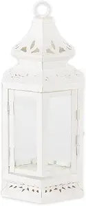 Gifts & Decor Medium Size Victorian White Candle Lantern Candleholder