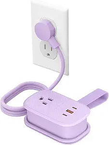 PHIXERO PhiPlug Travel Power Strip 5 in 1 20W Flat Plug Purple