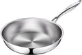 SLOTTET 11.5 Inch Tri-Ply Stainless Steel Frying Pan,Whole-Clad No Coatings Skillet with Stay-cool Handle for Cooking,Dishwasher and Oven Safe,Induction Pans