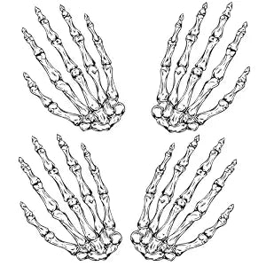 Creepy Halloween Temporary Tattoos Skeleton Claw Hand Fake Tattoo Stickers