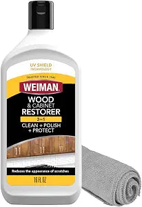 Weiman Wood and Cabinet Restorer 3-In-1 Bundle - Removes Dirt, Residue, Dust, Reduces Scratches, Restore Shine, Prevent Fading, UV Shield Technology, Safe for Antique Wood, Tables, Chairs, Cabinets