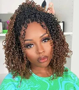 Aksice Pre-looped Yanky Twist Crochet Hair 8 in 8-Pack for Black Women OT30