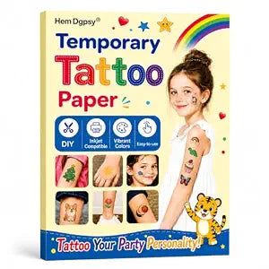 Temporary Tattoo Paper 8.5" x 11", 7 Sheets for Inkjet Printer