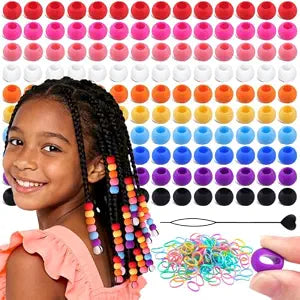 Tinkrstuff 160pcs 14mm Multicolor Large Silicone Hair Beads