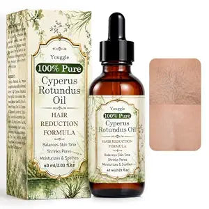100% Pure Cyperus Rotundus Oil for Hair Removal, Ingrown Hair Treatment, Hair Removal Oil, Shaving Oil for Women and Men, Helps Reduce Hair Regrowth, Moisturizes & Soothes Skin, 2.03 fl oz