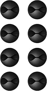 CHEFBEE 8 Pack Adhesive Cable Clips Cord Organizer for Desk, Black