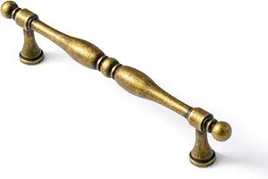 6 Pack Antique Brass Cabinet Pull 5" Hole Center Drawer Handle