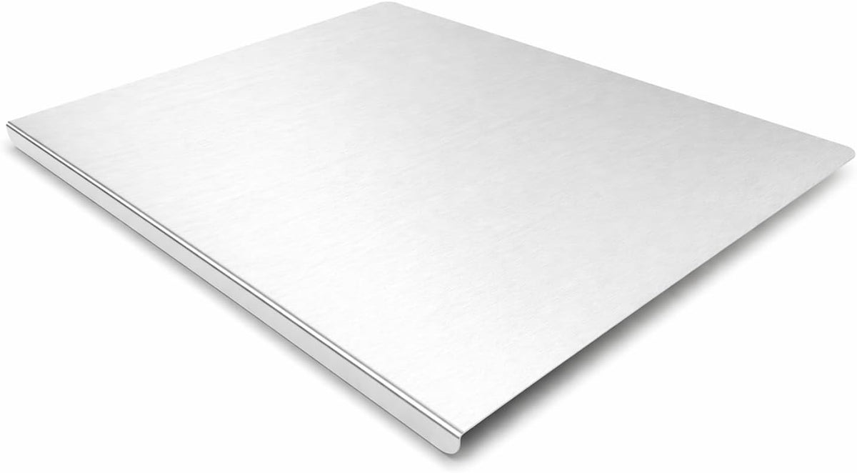 Stainless Steel Cutting Board with Lip, Dishwasher Safe (15.7 x 11.8 Inch)