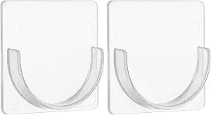 uxcell 2 Pack Shower Rod Holder, 1.61 Inch Adhesive Shower Curtain Rod Holder No Drilling Shower Rod Holders with Glue for Bathroom Bedroom, Clear(Rod Not Included)