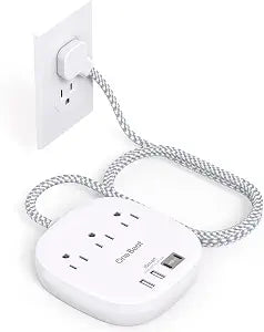 Travel Essentials, 22.5W/4.5A Flat Plug Power Strip, 6 Ft Extension Cord