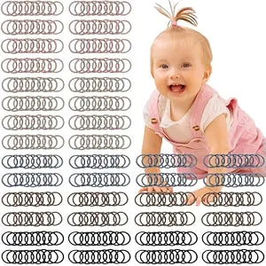 CÉLLOT 360PCS Brown Baby Hair Ties, 2cm in Diameter No Crease Finger Rubber Hair Elastics,Small Thin Hair Ponytail Holders Hair Accessories for Baby Girls Toddlers Kids