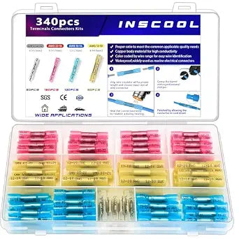 340pcs Heat Shrink Butt Connectors for Electrical Wiring