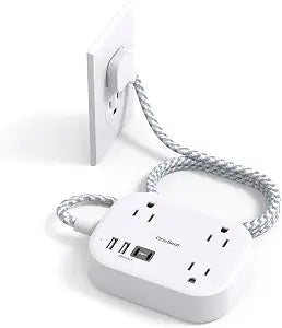 Cruise Essentials 2026,One Beat Travel Power Strip with USB C,Flat Plug 6ft