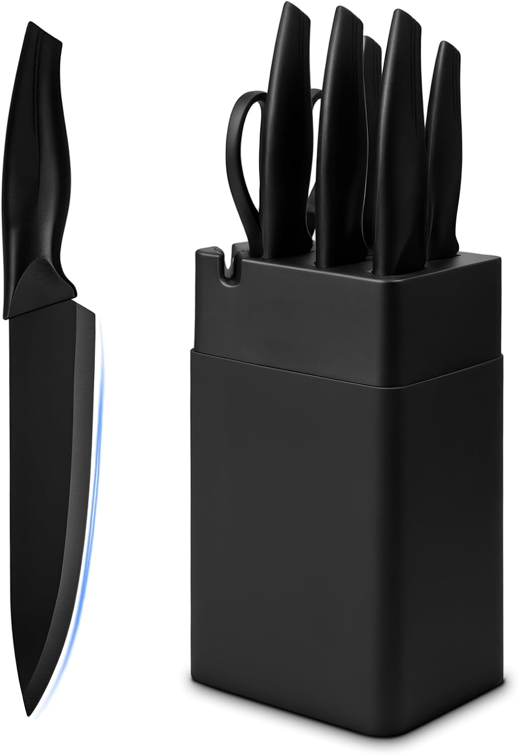 Kitchen Knife Set with Knife Block,7-Piece Kitchen Knife Block Set