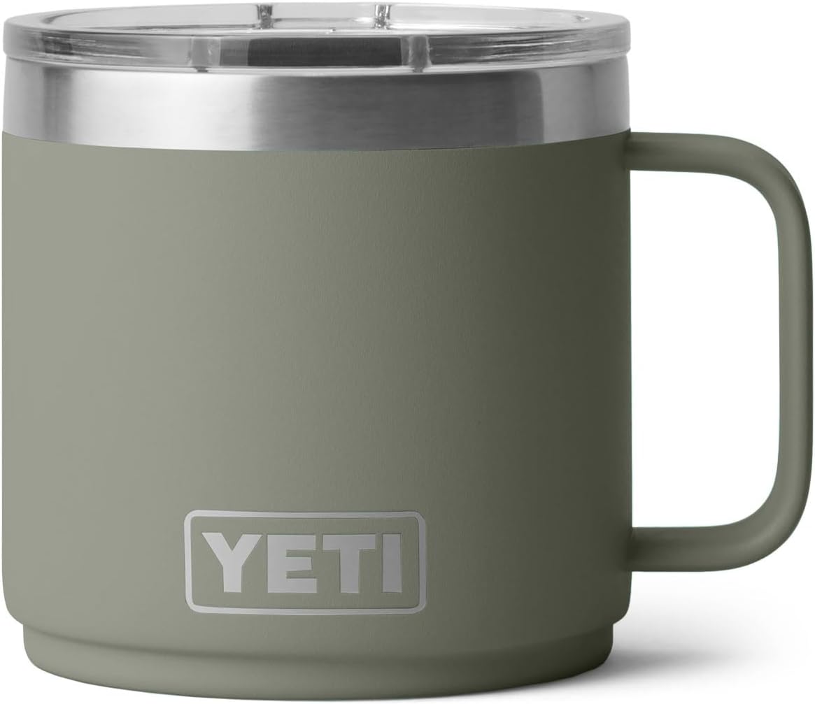 YETI Rambler 14 oz Ceramic Lined Stackable Mug, Pampa Green