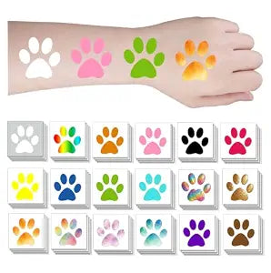 Pre-Cut PawPrint Temporary Tattoo for Kids - Waterproof