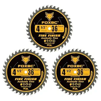 FOXBC 4-1/2 Inch Trim Circular Saw Blade 36 Tooth Fine Finish Wood Cutting with 3/8-Inch Arbor