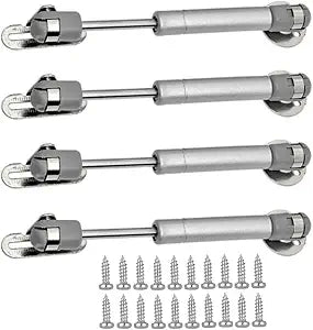 20N/4.4 lb Gas Strut Cabinet Hinge Safety Lift Support, Soft Open & Down Lid Support & Buffer Telescopic Cabinet Door Glue Head Gas Spring Supports 6 inch Length (4 Pack)