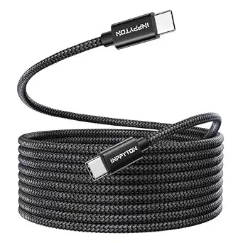 15FT USB C to USB C Cable 60W, [Premium Nylon Braided] Extra Long USBC to USBC Charger Cord 480Mbps for iPhone16/16 Plus/16 Pro/16 Pro Max, iPhone 15 Series, Samsung Galaxy, MacBook, Laptop, Switch