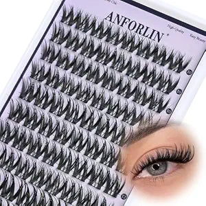 Wispy Lash Clusters Flaunt Cluster Eyelash Extensions 10mm 12mm 14mm Short Eyelash Clusters CD-Curl Natural Lashes Extensions by Anforlin