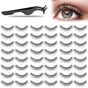 Nuogo 24 Pairs Self Adhesive Eyelashes Tool, 10 x 7 x 7 mm, Natural Style