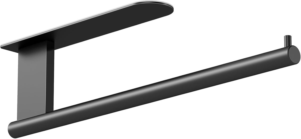 Jesginboo Paper Towel Holder Under Cabinet, Self Adhesive No Drill, Black