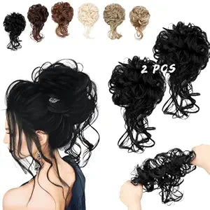 2PCS Messy Bun Hair Piece Hair Bun Ponytail Extension For Women