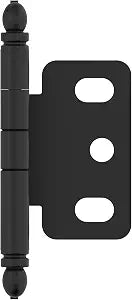 Amerock 3/4" Partial Wrap Matte Black Decorative Cabinet Hinge