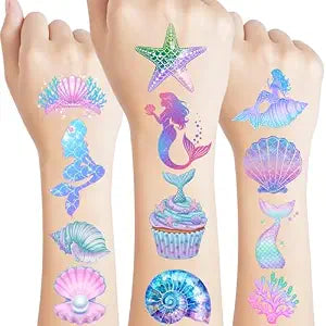Mermaid Temporary Tattoos For Kids, Under The Sea Party Favors