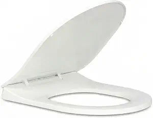 Soft Close D-Shape Toilet Seat, Durable Thermoplastic Toilet Seat Cover with Quick Release Hinges, Easy Installation, Anti-Slip Bumpers, Fits Most Standard US D-Shape Toilets, White