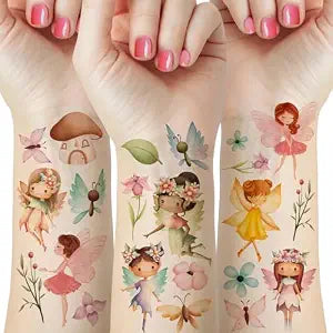 Fairy Temporary Tattoos - 12 Sheets Waterproof Body Art Floral Stickers