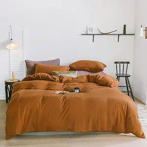 Pureant Pumpkin Comforter Queen Burnt Orange Bedding Terracotta Quilts