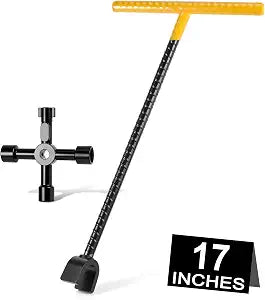 17-inch Premium Water Meter Key with 4-Way Utility Key, 3/4-inch Opening