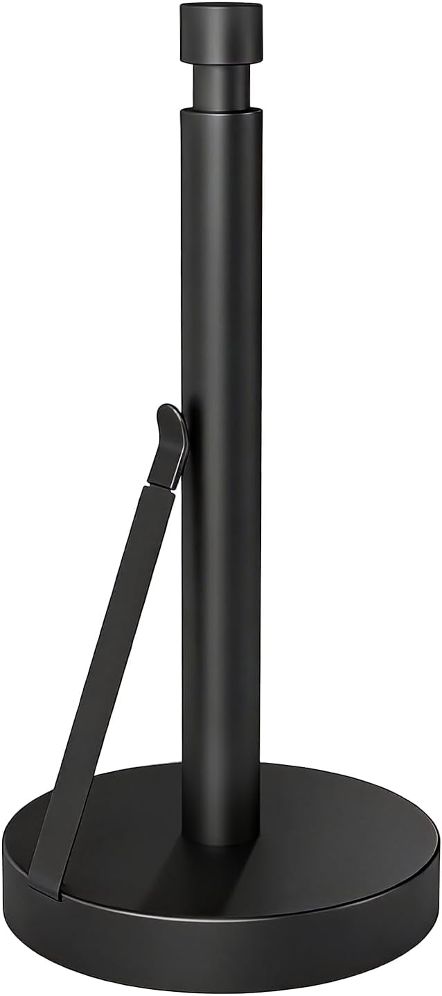 YUMORE 4.2lbs Heavy Duty Paper Towel Holder Countertop Weighted Base Black