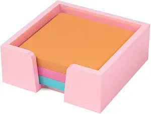 Beego Sticky Note Holder Organizer - 3x3 in Lightpink Acrylic Notepad Holder Acrylic Sticky Note Dispenser Cute Memo Holder (NO PADS) for Dorm Room Office Desk Organization