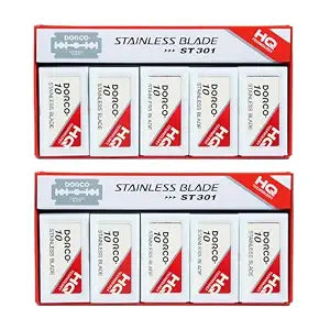 Dorco ST301 Platinum Extra Double Edge Razor Blades 200 Count, Razor for Men, Super Sharp for Smooth, Precise Shave, Stocking Stuffers