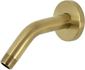 Kingston K151K7 6" Shower Arm with Round Flange, Brushed Brass