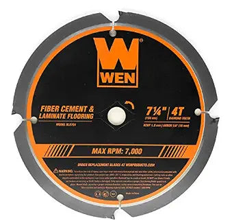 WEN BL0704 7-1/4-Inch 4-Tooth Diamond-Tipped (PCD) Professional Circular Saw Blade for Fiber Cement and Laminate Flooring