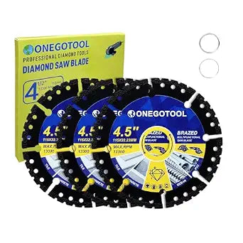 4-1/2 inch Multi-Use Diamond Saw Blades for Angle Grinder, 3Pcs