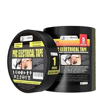 Electrical Tape for Home Improvement, Professional Use, DIY  3/4 Inch 66 Feet Roll Electric Tape  Multipurpose Temperature Resistant Black Electrical Tape for Wire and Cable Splices, Repairs (1)