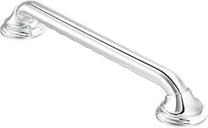 Moen Chrome Bathroom Safety 12-Inch Designer Shower Grab Bar with Curled Grip for Handicapped or Elderly, R8712D3GCH