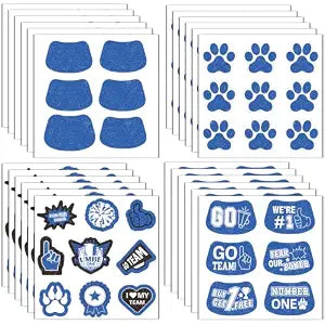270Pcs Football Face Stickers Eye Black Blue Tattoos for Cheerleading