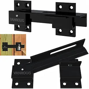 2PCS Flip Gate Latch Lock with Padlock Hole, Aluminum Alloy Adjustable Door Latch Barn Door Lock Fence Door Lock Latch for Outdoor Gate, Barn Door, Shed, Garage, Yard
